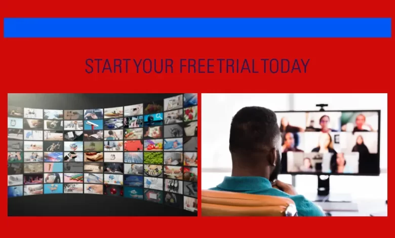 images shows a person watching movies throughout youtube tv free trail.