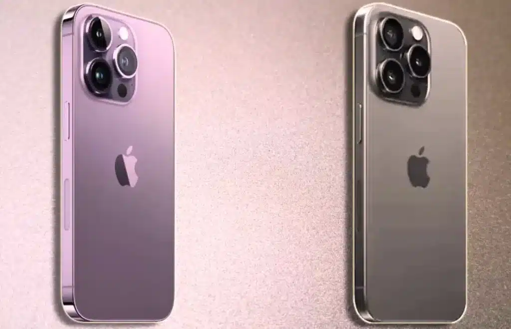 The iPhone 15 Pro and iPhone 14 Pro displayed together, showcasing their sleek designs and advanced features.