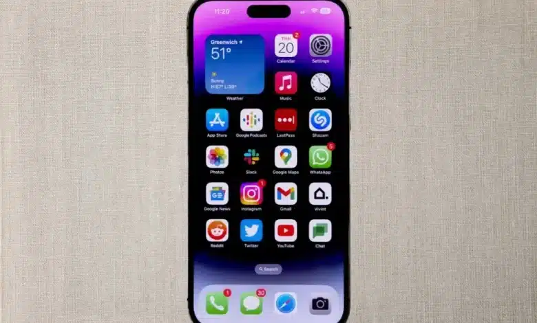 An iPhone displaying a variety of apps, including social media, productivity, and entertainment applications.