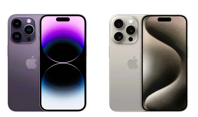 Comparison of iPhone 15 Pro and iPhone 14 Pro, highlighting their differences and similarities.